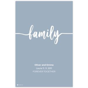 Fali dekoráció - FAMILY nevekkel és dátummal