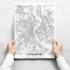 Fali dekoráció - Map Of Cologne II