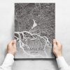Fali dekoráció - Map Of Hamburg
