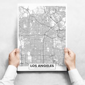 Fali dekoráció - Map of Los Angeles II