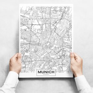 Fali dekoráció - Map of Munich II