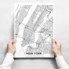 Fali dekoráció - Map of New York II