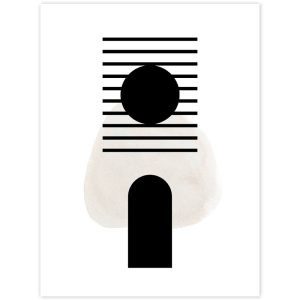 Falikép - Fekete-fehér absztrakt alakzatok
