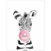 Képek falra - Zebra rózsaszín buborékkal