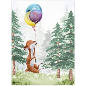 Képek gyerekszobába - Őzike lufikkal