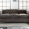 CHESTERFIELD 3 személyes szürke vintage kanapé