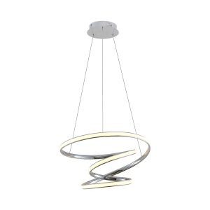 Lucande Sakina LED függő lámpa króm Ø 58 cm