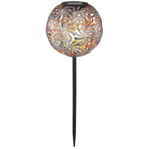 33632 LED napelemes lámpa fém golyóval