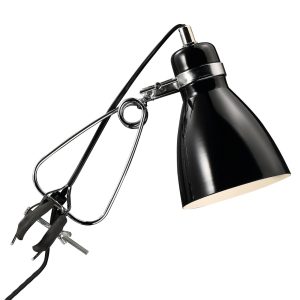 Fényes csíptetős lámpa Clone fekete