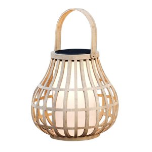 Leo LED napelemes lámpa bambuszfából