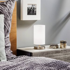 Fehér textil asztali lámpa Clarie