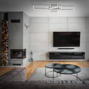 Frame mennyezeti lámpa téglalap 3-izzós CCT alu