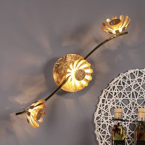 LED fali lámpa Bloom három izzós arany