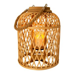 LED napel.lámpa kosár bambusz mag.29cm természetes