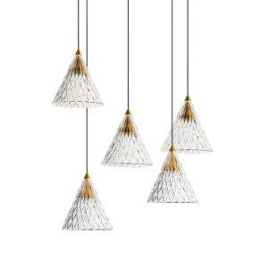 LEDS-C4 Veneto LED függő lámpa bőv. öt izzós arany