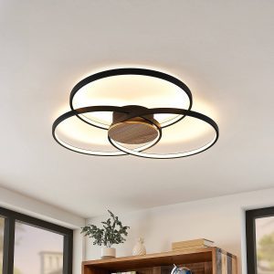 Lindby Riley LED mennyezeti lámpa dimm. fekete