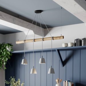 Lucande Asta függő lámpa betonbúrákkal