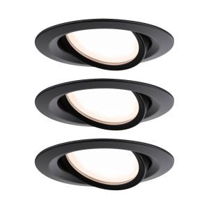 Paulmann Nova Plus Coin 3db IP23 2700K fekete