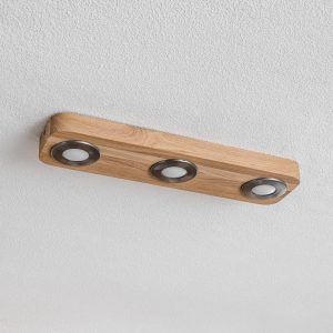 Sunniva hosszúkás fa mennyezeti lámpa LED-ekkel