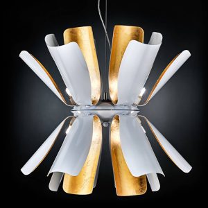 designer függőlámpa Trópus 60 cm fehér/aranyfüst