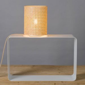 Asztali lámpa Bécsi szövet rattan ernyővel