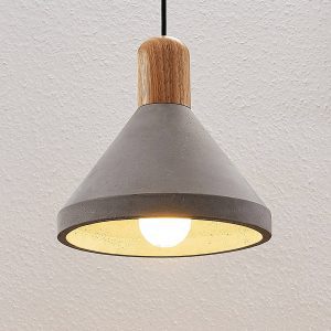 Caisy beton függő lámpa fával