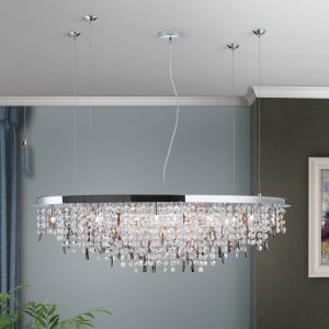 Függő lámpa Crystalriver kristály függővel króm