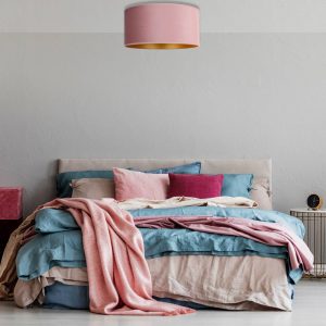 Golden Roller mennyezeti lámpa Ø60cm rózsasz/arany