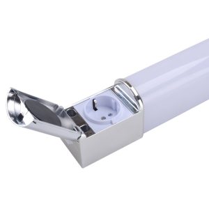 Lind D LED fürdőszobai fali lámpa konnektorral
