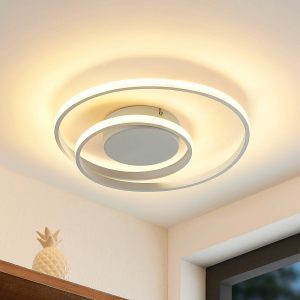 Lindby Emisua LED mennyezeti CCT dimmel. fehér