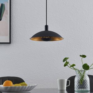 Lindby Narisara függő lámpa fekete-arany 1izz 30cm