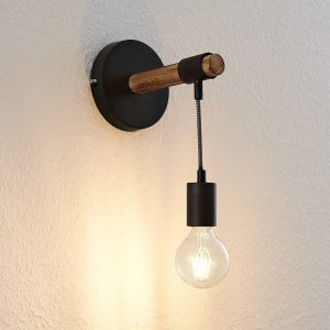 Lindby Sibillia fali lámpa fával és foglalattal
