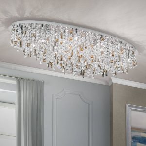Mennyezeti lámpa Crystalriver kristály függő króm