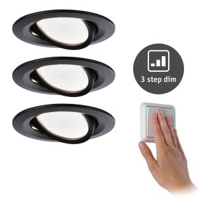 Paulmann Nova Coin 3x kerek dim-to-warm/forg. fek.