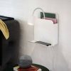 Romi fali lámpa polccal és USB-vel