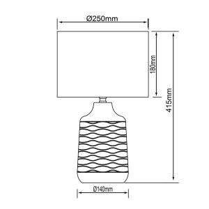 Asztali lámpa Ilysa szövetbúra kerámiatalp kék