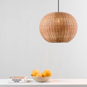 Haka függőlámpa rattan ernyővel
