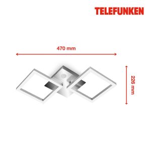 LED mennyezeti világítás Frame króm/alu 47x23 cm