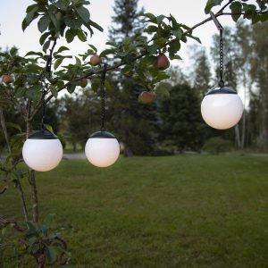 LED napelemes lógó fénygömb 3db-os szett
