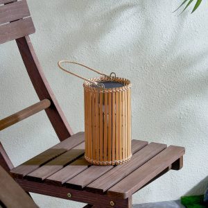 Lindby Amaria LED solar asztali világítás bambusz