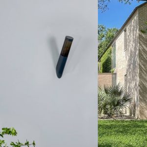 Lindby Statius külső fali fáklya fekete szenzor
