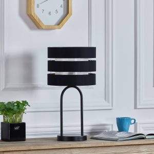 Lindby Tsomo asztali világítás szövet Ø 26 cm
