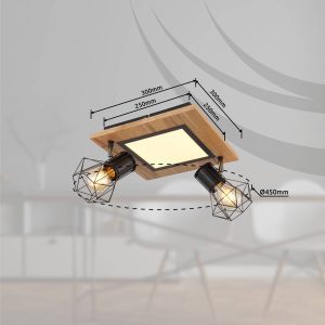 Priska mennyezeti lámpa LED-ekkel 2-izzós 30x30cm