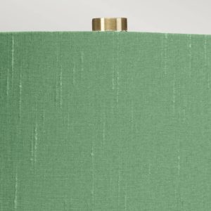 Textil asztali lámpa Isla antik sárgaréz/zöld