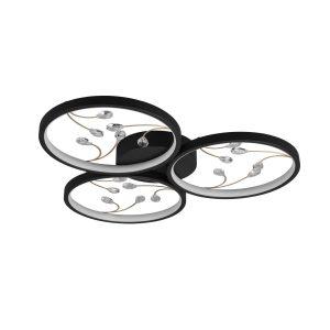 LED mennyezeti lámpa Groovy háromfényű fekete 3