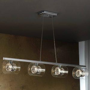 Flash LED függőlámpa kristálygyűrűkkel