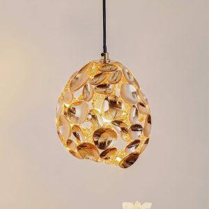 Narisa LED függőlámpa Ø 18 cm rózsaarany/barna