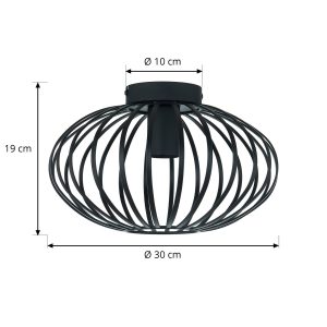 Lindby Maivi mennyezeti lámpa ketrec fekete 30 cm