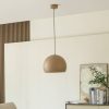 Lucande Lythara LED függőlámpa világos barna Ø 40cm