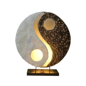 Ying Yang asztali lámpa természetes anyagokból
